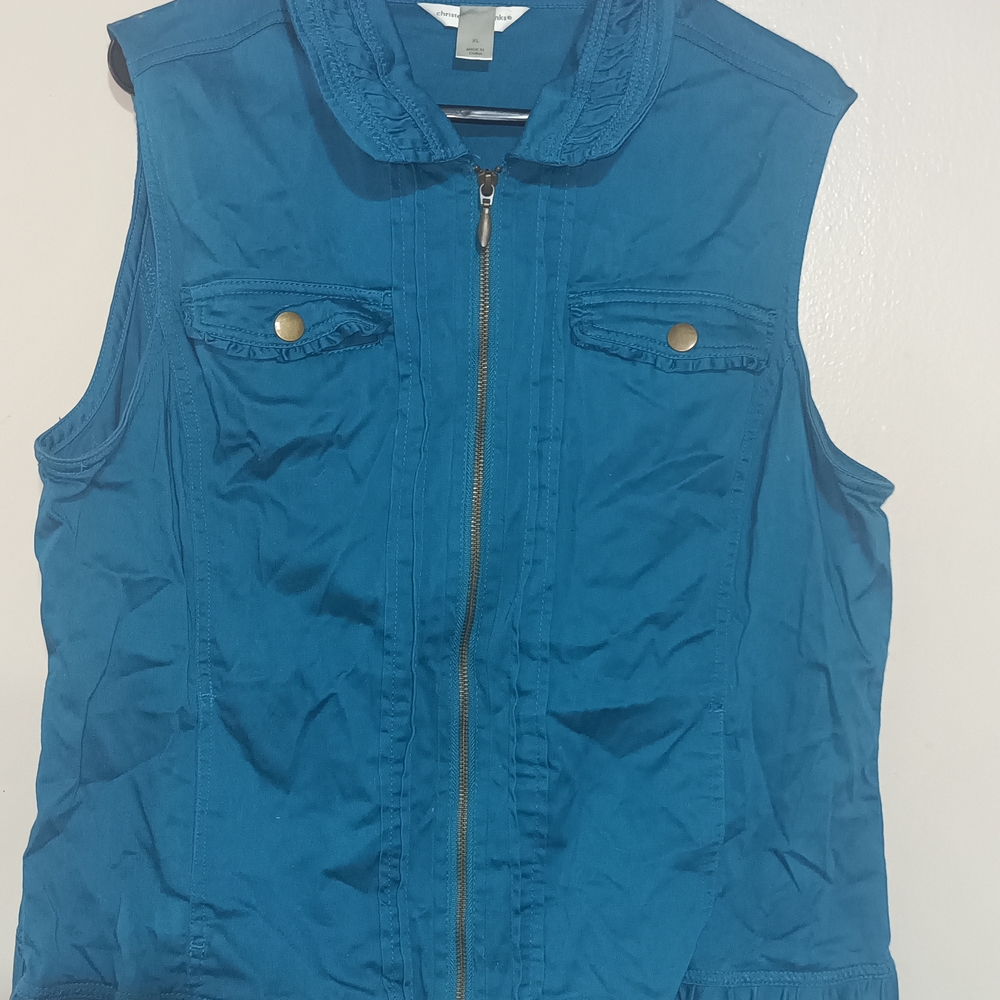 Christopher & Banks Teal Vest Size XL
